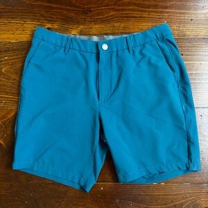 Bonobos Golf Slim Blue Flat Front Shorts. 34